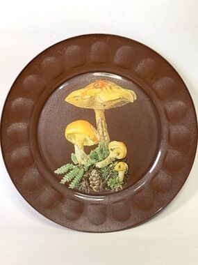 1970s Arcoroc Mushroom Glass Plate – French Pressed Glass – Cottagecore